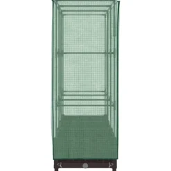 Drivhus^Højbed med drivhusovertræk - Rattan-look | Størrelse: 120x40x123 cm