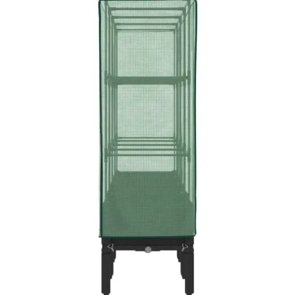 Best Højbed med drivhusovertræk i rattan-look - Plantekasse | Størrelse: 160x40x140 cm Drivhus