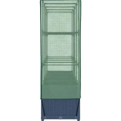 Online Højbed med drivhusovertræk - Rattan-look | Størrelse: 160x40x138 cm Plantningsbænke