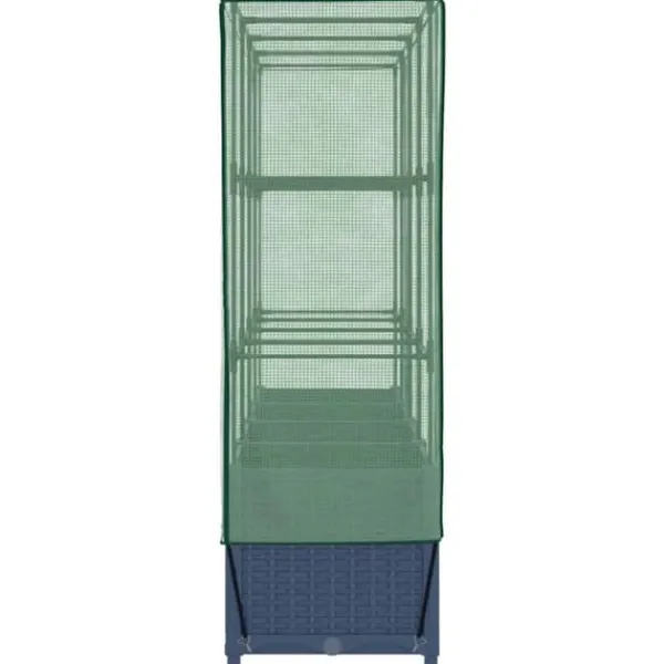 Online Højbed med drivhusovertræk - Rattan-look | Størrelse: 160x40x138 cm Plantningsbænke