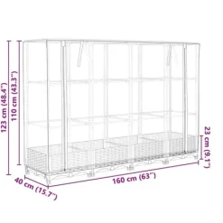 Online Højbed med drivhusovertræk - Robuste planter i rattan-look | Størrelse: 160x40x123 cm Drivhus