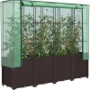 Outlet Højbed med drivhusovertræk - Rattan-look | Størrelse: 160x40x153 cm Drivhus