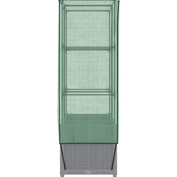 Clearance Højbed med drivhusovertræk - Rattan-look | Størrelse: 80x40x138 cm Drivhus