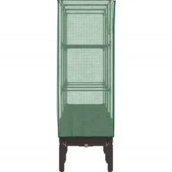 Drivhus^Højbed med drivhusovertræk - Rattan-look | Størrelse: 120x40x140 cm
