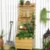 Clearance Højbed med espalier & 3 hylder 63x39x160 cm, træ brun – klatreplanter Plantningsbænke