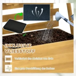 Clearance Højbed med espalier & 3 hylder 63x39x160 cm, træ brun – klatreplanter Plantningsbænke