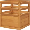 Clearance Højbed med espalier & åben bund 65x65x60 cm, træ – til klatreplanter Kompostering