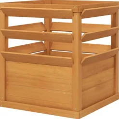 Clearance Højbed med espalier & åben bund 65x65x60 cm, træ – til klatreplanter Kompostering