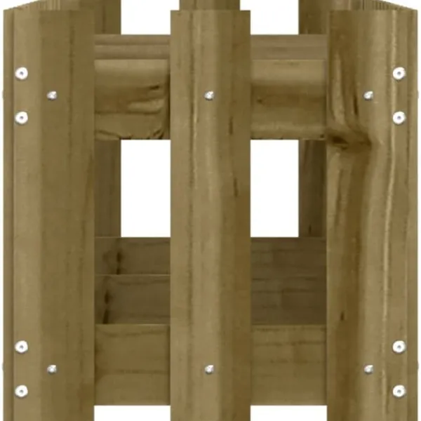 Best Højbed med stakitdesign - Imprægneret fyrretræ | Størrelse: 150x30x30 cm Plantningsbænke