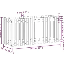 Plantningsbænke^Højbed med stakitdesign - Massivt douglasgran | Størrelse: 150x50x70 cm