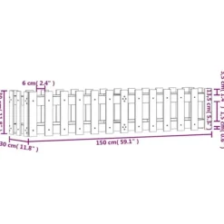 Clearance Højbed med stakitdesign - Plantebed i massivt douglasgran | Størrelse: 150x30x30 cm Krukker & Plantebeholdere