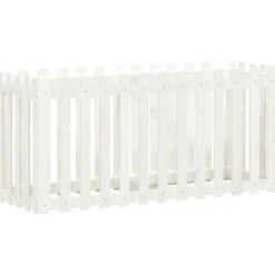 Højbed med stakitdesign i massivt fyrretræ | Størrelse: 150x50x70 cm | Farve: Hvid Plantningsbænke