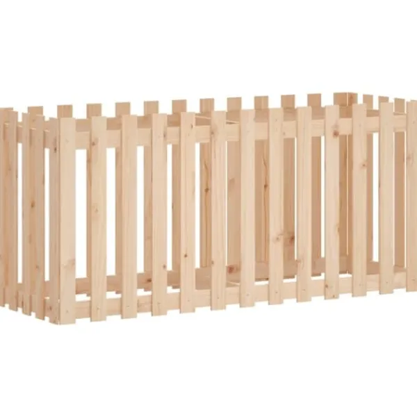 Online Højbed med stakitdesign i massivt fyrretræ | Størrelse: 150x50x70 cm Plantningsbænke