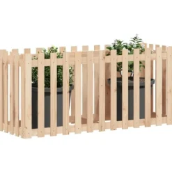 Online Højbed med stakitdesign i massivt fyrretræ | Størrelse: 150x50x70 cm Plantningsbænke