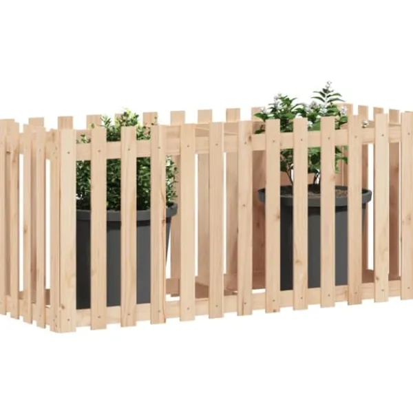 Online Højbed med stakitdesign i massivt fyrretræ | Størrelse: 150x50x70 cm Plantningsbænke