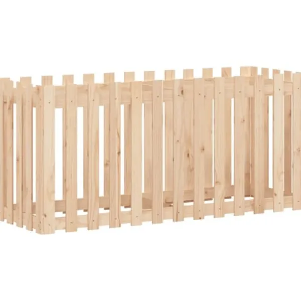 Online Højbed med stakitdesign i massivt fyrretræ | Størrelse: 150x50x70 cm Plantningsbænke