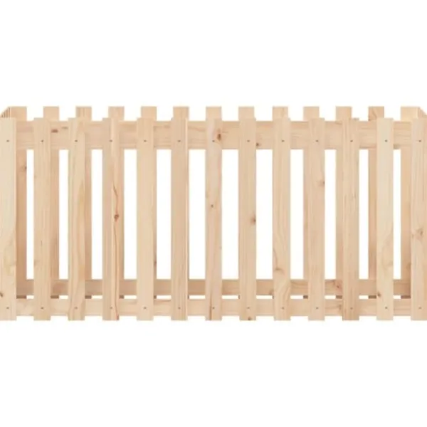 Online Højbed med stakitdesign i massivt fyrretræ | Størrelse: 150x50x70 cm Plantningsbænke