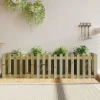 Plantningsbænke^Højbed med stakitdesign i imprægneret fyrretræ | Størrelse: 200x50x50 cm