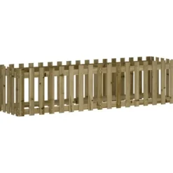 Plantningsbænke^Højbed med stakitdesign i imprægneret fyrretræ | Størrelse: 200x50x50 cm