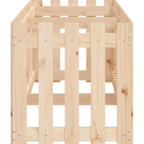 Clearance Højbed med stakitdesign i massivt fyrretræ - 200x50x50 cm | Størrelse: 200x50x50 cm Plantningsbænke
