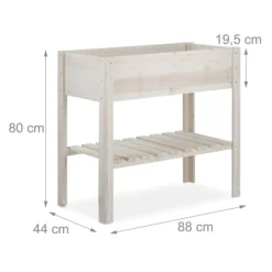 Plantningsbænke^Højbed plantekasse, 80x88x44 cm, Hvid