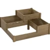 Hot Højbed 3-trins i gran 122x122x51 cm, brun – til urter & blomster Plantningsbænke