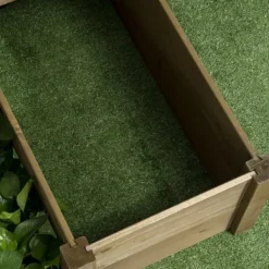 Hot Højbed 3-trins i gran 122x122x51 cm, brun – til urter & blomster Plantningsbænke