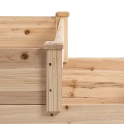 Clearance Højbed 3-trins i træ 124x124x56 cm – urte-trappe til balkon & have Plantningsbænke