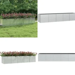 Krukker & Plantebeholdere^Højbed 400x80x77 cm galvaniseret stål sølvfarvet - Højbed - Højbede - Home & Living