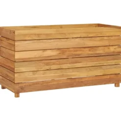 Hot Højbed 100x40x55 cm genanvendt teaktræ og stål - Højbed - Højbede - Home & Living Krukker & Plantebeholdere
