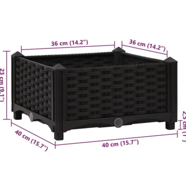Krukker & Plantebeholdere^Højbed 40x40x23 cm polypropylen - Højbed - Højbede - Home & Living