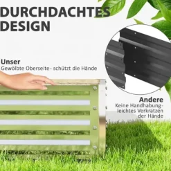 Plantningsbænke^Højbed/plantekasse i stål 120x120x30 cm, sølv – have/terrasse