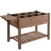 Plantningsbænke^Højbeds plantekasse, 123x54x74 cm, Brun