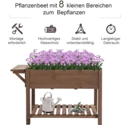 Plantningsbænke^Højbeds plantekasse, 123x54x74 cm, Brun