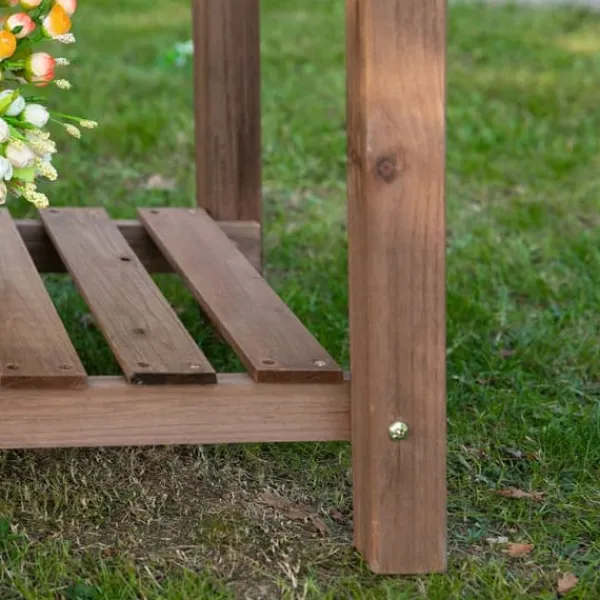 Plantningsbænke^Højbeds plantekasse, 123x54x74 cm, Brun