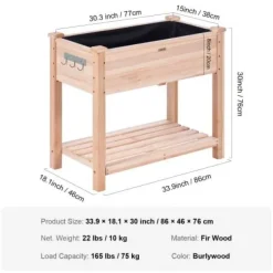 Sale Højbeds plantekasse, 86x46x76 cm, naturtræ, træ Plantningsbænke