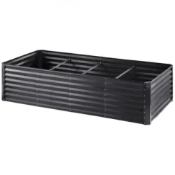 Plantningsbænke^Højbeds plantekasse, 240x120x60 cm, mørkegrå, metal plantekasse