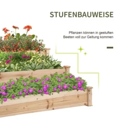 Online Højbedsplantekasse, 124x124x56 cm, Natur Plantningsbænke