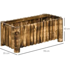 Plantningsbænke^Højbedsplantekasse, 78x35x30 cm, Natur