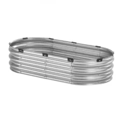 Plantningsbænke^Højbedsplantekasse, 119,5x58,5x27 cm, Sølv, Metal