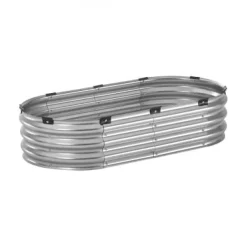 Plantningsbænke^Højbedsplantekasse, 119,5x58,5x27 cm, Sølv, Metal
