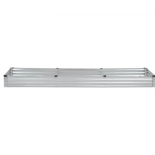 Plantningsbænke^Højbedsplantekasse, 360,5x120,5x28,5 cm, Sølv, Metal
