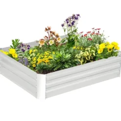 Plantningsbænke^Højbedsplantekasse, 120x90x30 cm, Sølv