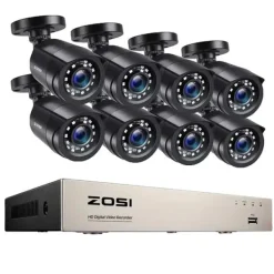New Hjem Sikkerhedskamera System, 1080p Opløsning, Udendørs CCTV Kameraer, 1T, Sort Sikkerhedsmonitorer & Videokameraer