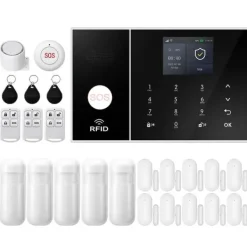 Hjemmealarmsystemer^Hjemmealarmsystem, Smart Home Integration, Real-Time Advarsler,2G GSM WiFi Kit F, EU Stik