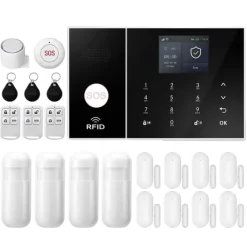Hjemmealarmsystemer^Hjemmealarmsystem, Smart Home Integration, Real-Time Advarsler,2G GSM WiFi Kit E, EU Stik