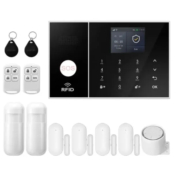 Sale Hjemmealarmsystem, Smart Home Integration, Trådløs Sikkerhedsløsning,4G WiFi Kit C, EU Stik Hjemmealarmsystemer