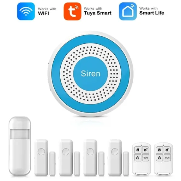 Hjemmealarmsystemer^Hjemmealarmsystem, Trådløs opsætning, Smart app kontrol,A519W-G