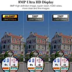 Online Hjemmesikkerhedskamera, 5MP opløsning, 3,6 mm linse, 48V PoE strøm, IR nattevision, tovejslyd Sikkerhedsmonitorer & Videokameraer