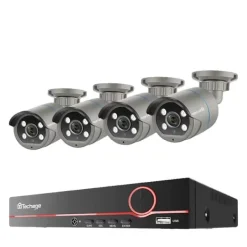 New Hjemmesikkerhedskamera system, 8CH support, H.265 kompression, 8CH NVR og 4 kamera, ingen indbygget HDD Sikkerhedsmonitorer & Videokameraer
